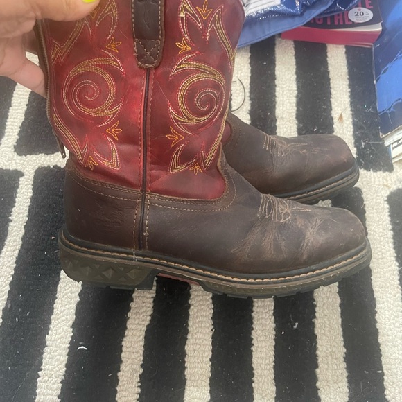 Georgia Boot Brown and Red Kids' Boots - Picture 1 of 3